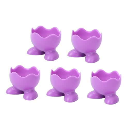 Cabilock 5Pcs Silicone Egg Cup Holders for Boiled Eggs Kitchen Accessories Random Colors for Serving and Displaying Eggs for Home Use