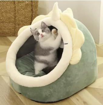 Cozy Cat Cave Bed for Indoor Cats, Soft Plush Covered Pet House