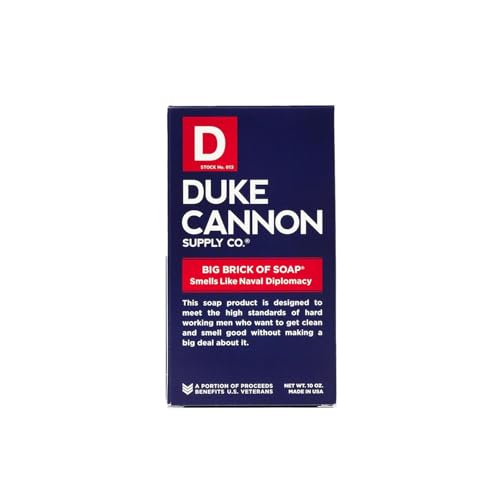 Image of Duke Cannon Supply Co. Big Brick of Soap for Men - Naval Diplomacy, Refreshing Ocean Scent, Extra Large 10 oz Bars, 3-Pack