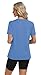 NIASHOT Spring Summer Workout Tops for Women Short Sleeve Hiking Tshirts Shirts Athleisure Golf Shirt Beach Fashion Loose Fit Blue 2XL