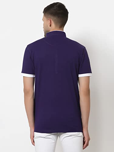 Image of UZARUS Men's Solid Cotton Regular Fit Polo T-Shirt