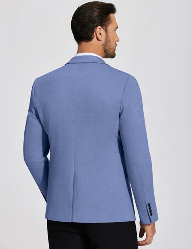 Image of COOFANDY Mens Casual Blazer Knit Sport Coat Lightweight Two Button Suit Jacket