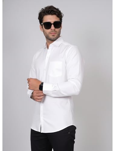 Image of Diverse Men's Solid Formal Shirt | Premium Poly Cotton Full Sleeve Regular Fit Shirt for Men | Stylish Office, Business & Casual