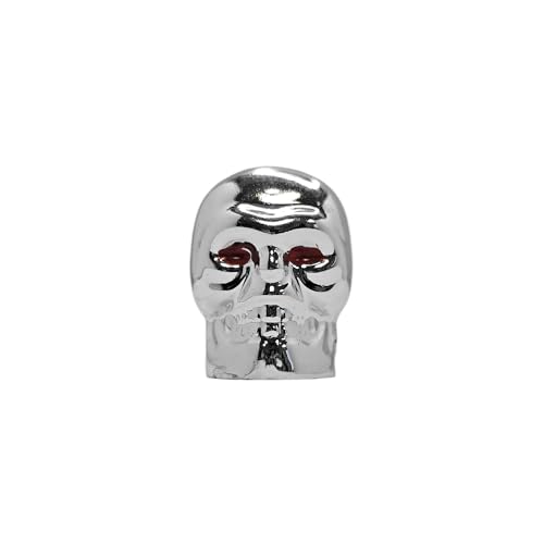 cyclingcolors 2 x Tapa de Válvula Calavera Plástico para Válvula Schrader Neumáticos Bicicleta Motocicleta Coche Cuadraciclo Scooter Eléctrico, Plata miniatura 2