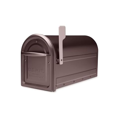 Architectural Mailboxes Mapleton Galvanized Steel Post Mount Mailbox, Compatibility Code F, 7900-2RZ-CG-10, Rubbed Bronze, Large Capacity Cover