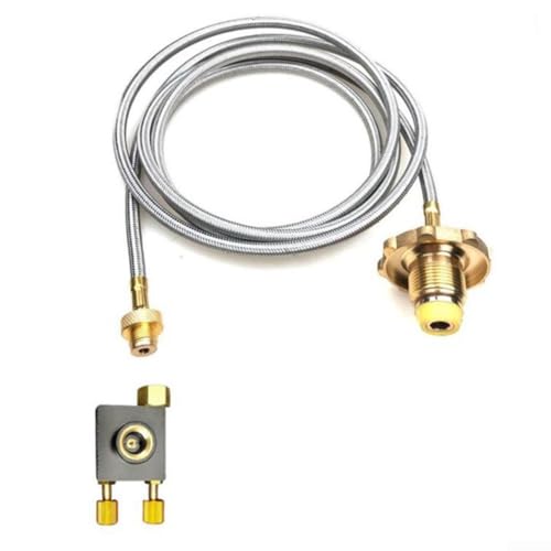 Adaptador de estufa de gas de camping, conector de conversión de propano butano de latón, herramienta de recarga de gas portátil para cocina de camping, transferencia de combustibles, senderismo