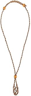 GUODUN With Adjustable Length Hand-knitted For Bracelet Necklace Cord Crystal Necklace Holder Necklace Cord Empty Stone Holder(small,coffee)