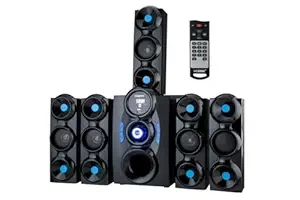 9 CORE|Black Jumbo Home Theatre 5.1 Channel or Wall Mount Satellites. 6 inch subwoofer Multimedia Connectivity Bluetooth,Fm,USB,Aux. Compatible with Smart tv,Laptop,Smart mobiles,Gaming Console etc