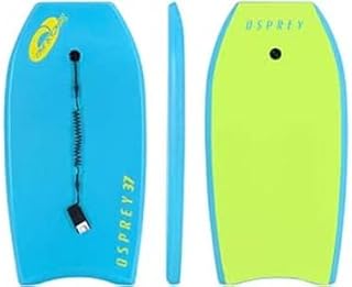 Osprey 37 BodyBoard with Adjustable Wrist Leash for Kids and Adults, Lightweight Bodyboard with XPE Deck, Crescent Tail and EPS Core, Multiple Colours and Design