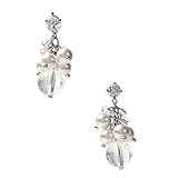 【桂由美プロデュース】 パール ピアス イヤリング 6mm 水晶 クリスタル クォーツ レディース 人気 冠婚葬祭 金属アレルギー対応 チタン シリコン シンプル 日本製 (ピアス)