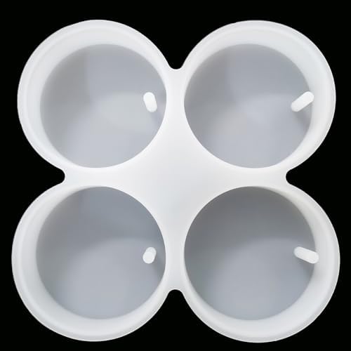 Fuehbur Four Circles Freshie Mold, Round in 4 Cavity Silicone Mold Oven Safe for Car