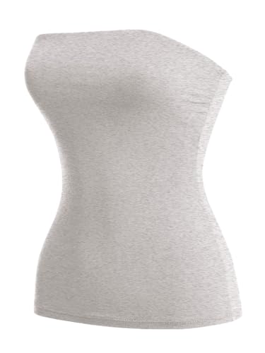 Image of MixMatchy Women's Stretchy Strapless Tube Top Y2K Bandeau Top