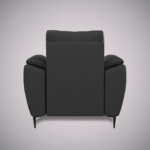 Image of Centuary Sleepables Modena Premium Sofa|Classy Quilted Suede Fabric Upholstery|Fiber-Filled Back Cushion|Wide Plush Fibrefilled Armrests|Ergonomic Lumbar Support |Charcoal Grey|3 Years Warranty