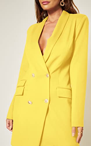 Image of UNIQUE 21 Women Luxe Stain Breasted Asymmetric Blazer Dress - Ladies Elegant Casual Work Office Events Blazer Dresses