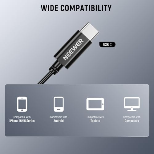 Mini Microphones Lavalier USB C NEEWER Pack de 2 pour iPhone 15 16 et Android avec Câble 2m - 3