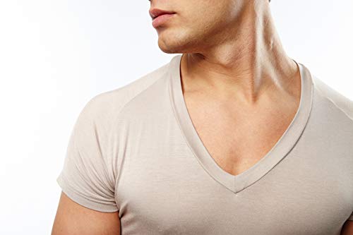 Mr. Davis Bamboo Viscose Tailored V Neck Men's Undershirt - Stylish V Neck Men's Undershirts, With Stretch Fabric For A Variety 4 Pack, L Multicolored #TOP5