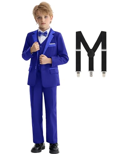 Costume formel pour garçon avec bretelles tenue de fête ajustée