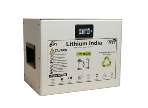 Image of Lithium India 12V 100Ah Lithium LFP Inverter Battery with Smart BMS, Solar Compatible, 15 Years Life, 4000+ Cycles, Works with Any Inverter, 5 Years Warranty