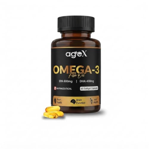 Image of Omega 3 Fish Oil Capsules 1000mg | 180mg EPA + 120mg DHA | High Absorption Triglyceride Form | No Fishy Burps | Mercury-Free Salmon Oil | 60 Softgels (Pack of 1)
