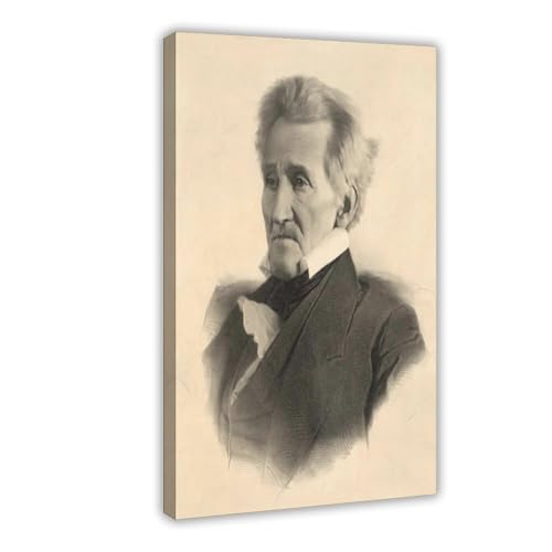 Portrait Andrew Jackson impression sur toile 30x45 cm pour salon