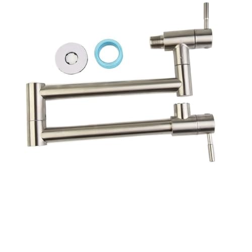 Grifo de pared plegable de latón compacto para uso en cocina, relleno de ollas con funcionalidad giratoria