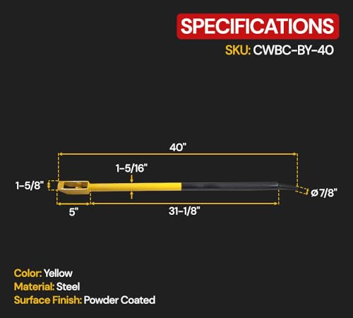 Image of Mytee Products 2 Pack 40 inch Combination Winch Bar for Flatbed Trailer - Black & Yellow Powder Coated Carbon-Steel Combo Winch Bar with Non-Slip Handle & Square Head for Chain Lever Binders