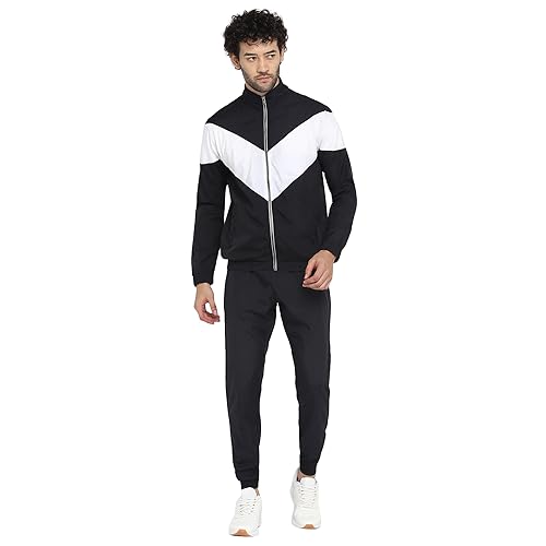 Image of YUUKI MEN MENS NSP CHEV TS 1 Track Suit, BLACK /WHITE, M