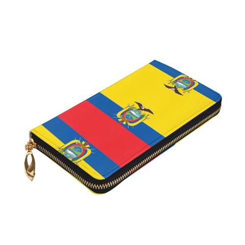 Flag of Ecuador printing Women's leather long handheld wallet large capacity credit card zipper bag3