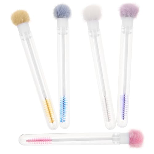 PLAFOPE Ergonomic Lash Eyebrow Comb 5 Pack Eyelash Brush Makeup Spoolies Mascara Wands for Lashes