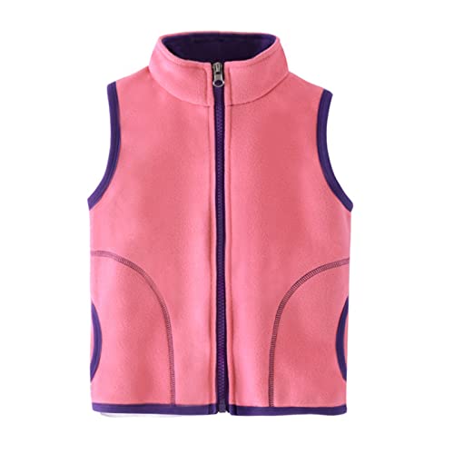 Kids Polar Fleece Vest Full-Zip Sleeveless Jacket Boys Girls' Lightweight Windproof Coat Waistcoat Gilet with Pockets
