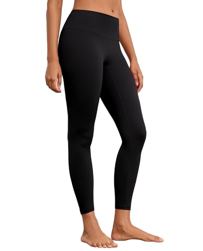 AegisChic Black Leggings for Women Tummy Control High Waisted Yoga Pants Butt Lift No Front Seam Workout Pants