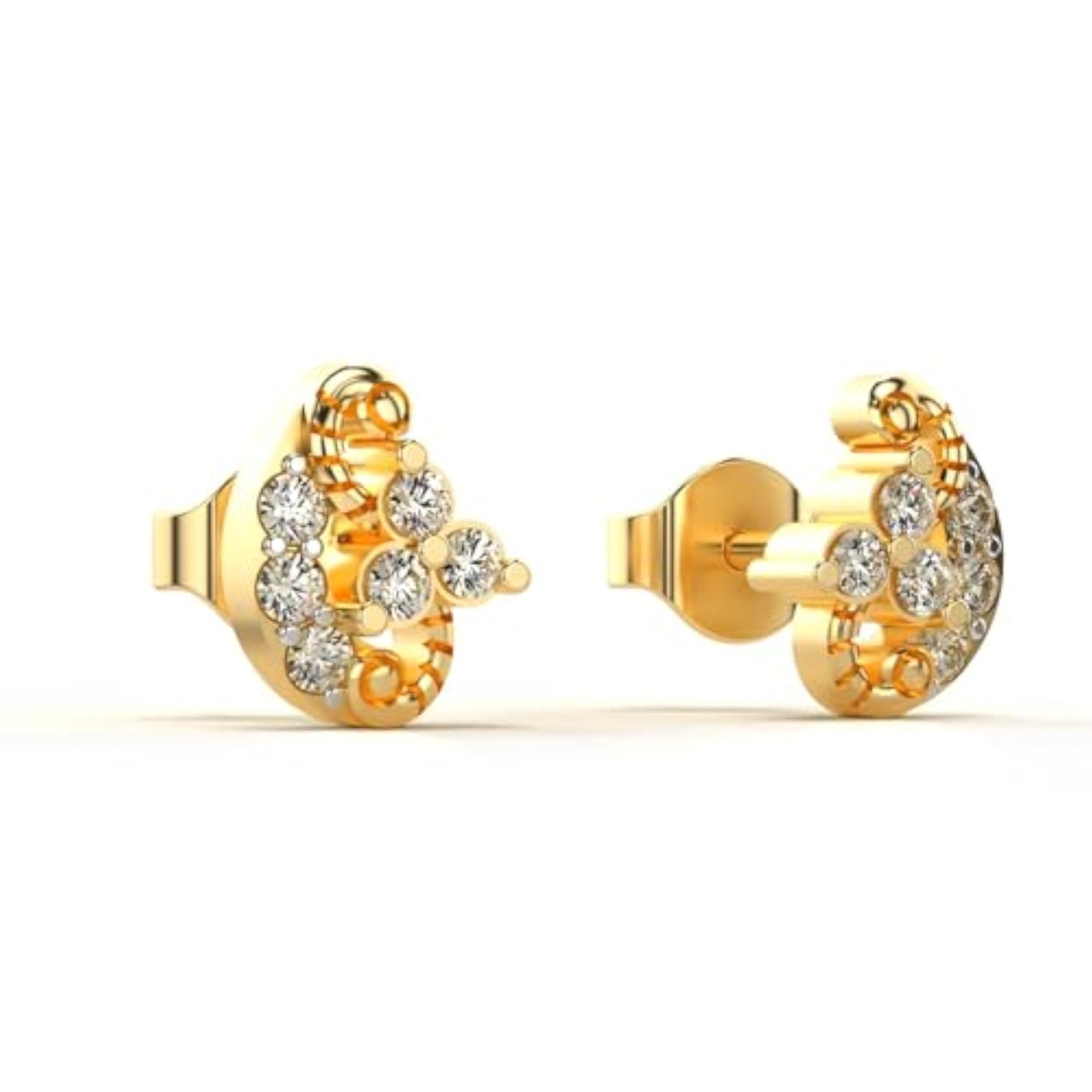 Women's Stylish Sterling Silver & Lab Grown Diamond 0.26cts Yellow Earrings