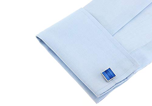 Set Mancornas Daesar Hombre Plateado y Azul miniatura 2