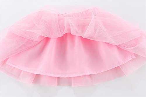 Image of Mud Kingdom Infant Toddler Girls Tulle Skirts Set Outfit T-Shirts Cute Print Casual Summer