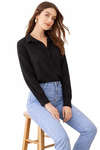 Image of MIZAGO Women Classic Fit Black Shirt