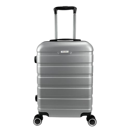 Panana 20 Inch Small Cabin Luggage Hard Shell Lightweight Travel Suitcase Spinner 4 Wheels Case, Silver
