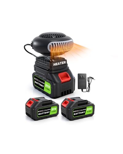 GSQQTE Battery Operated Heater Cordless, Portable Heater Car Window Defroster with Two 3000mAh...