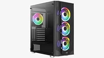 AeroCool Boitier Moyen Tour ATX kompatibel Prism v2 RGB mit Panneaux Vitrés (Schwarz)