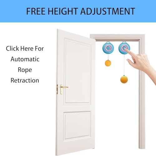 Amitasha Hanging Table Tennis Trainer Portable Ping Pong Physical Activity Toy for Kids with 2 Racket & 6 Balls Pingpong for Outdoor & Indoor Games Boys Girls Gift