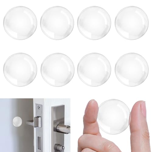 8 x Tope para Puerta de Pared Transparente Ø 40 mm, Topes de Puerta de Pared Autoadhesivos, Tope de Goma, Topes Silicona Adhesivos de Lagrimas, para Proteger Paredes y Muebles