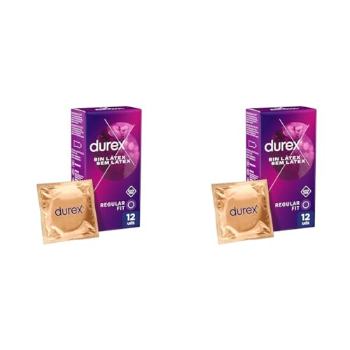 Durex Preservativos Sin Látex, Clásico Sin Látex, Dermatológicamente Testado, 12 condone (Paquete de 2)