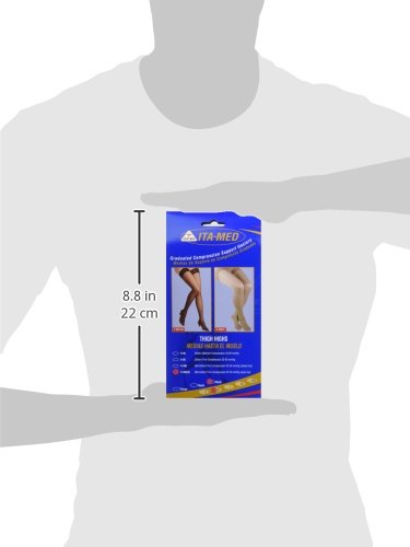 Image of ITA-MED Open Toe Thigh Highs - Compression (25-35 mmHg): H-306(O)(3), Pack of 3, Medium, Black