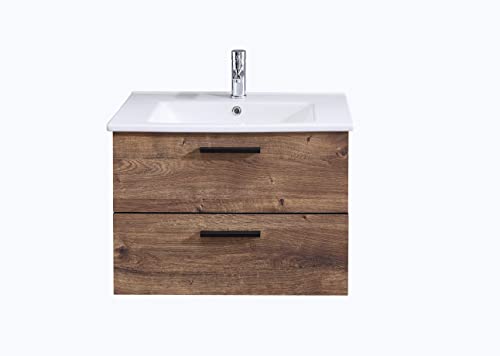 Pelipal Quickset 374 Waschtisch mit Unterschrank, Holzwerkstoff, Eiche Ribbeck quer NB, 53x75x45 cm