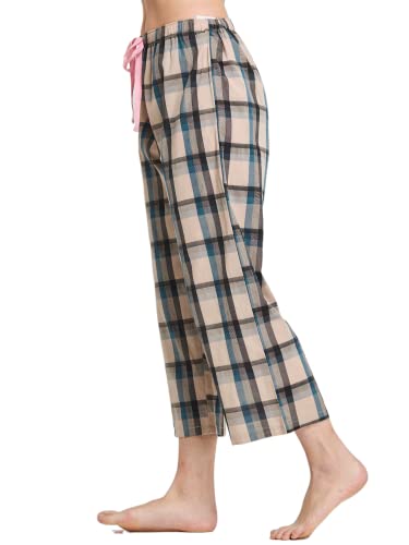 Image of CYZ Comfortable Cotton Capri Woven Pajamas for Women, Casual Capris for Women, Perfect for Daily Wear and Sleepwear