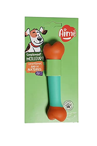 Aime Dog Toy, 12 cm 100% Natural Rubber, Durable, Resistant, Brown