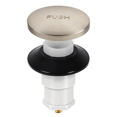 1 Pack 1068204 Bathtub Drain Stopper Replacement and Cover Compatible with Kohler Bathtub K-7272 K-7271 K-7259 K-7265 Bathroom Pop Up Tub Drain Stopper with 3/8 Thread Studs (Brushed Nickel Cover)