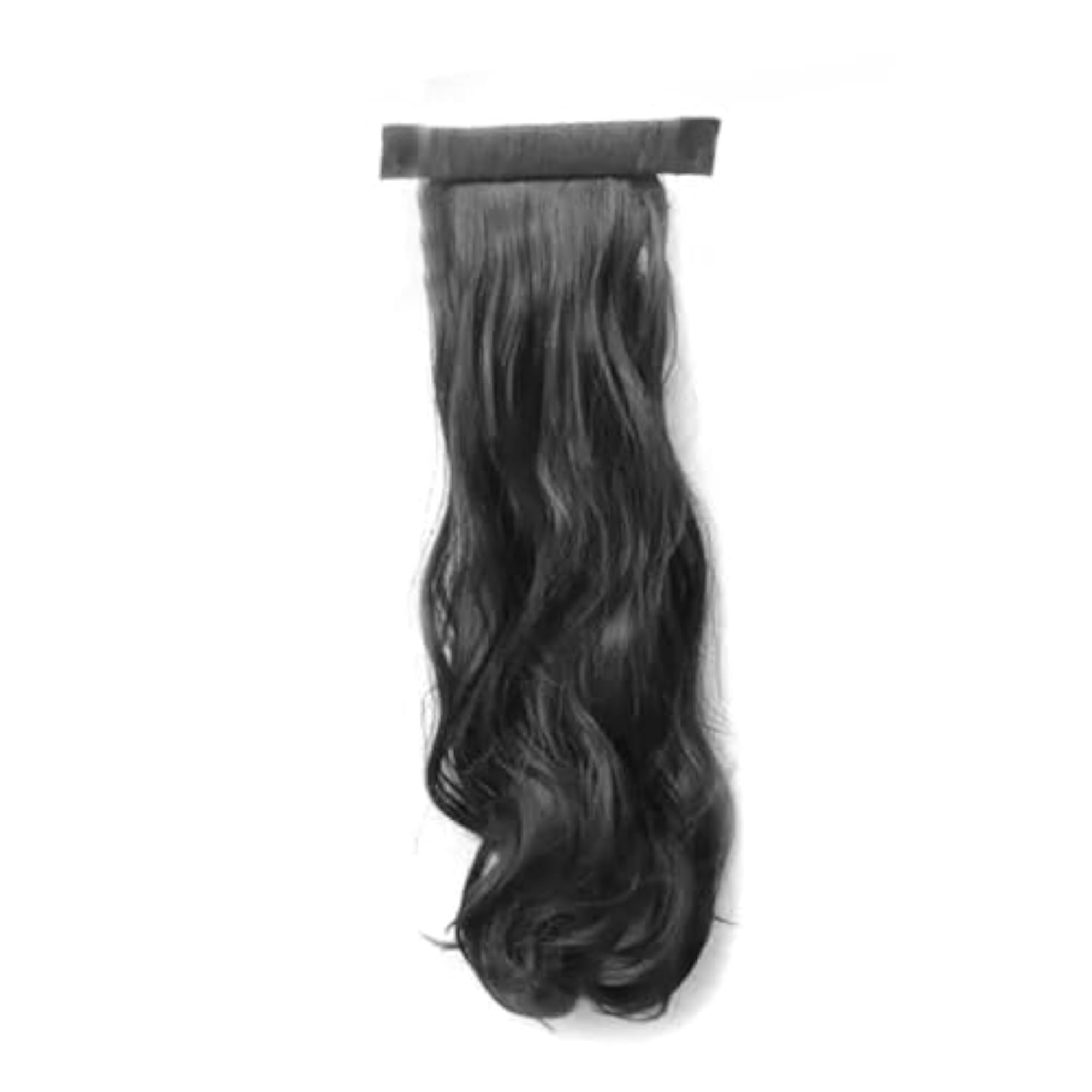 Black Wavy Ponytail Hair Extension, 24 Inch Natural Look