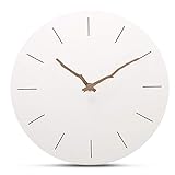 HLDY Minimalista Reloj de Pared de Madera Circular silencioso Decorativo Colgante Reloj Simple Moderno Estilo nórdico Reloj de Pared, A