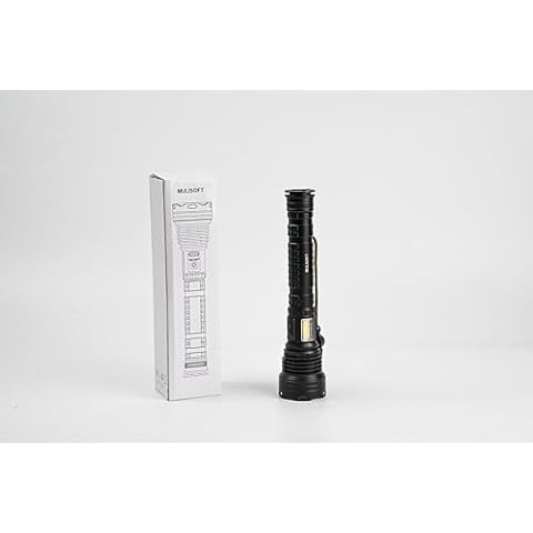 MULISOFT Rechargeable Flashlights, Bright LED Tactical Flashlight Cover