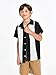Haloumoning Boys Shirts Button Down Short Sleeve Shirt Striped Casual Summer Beach Shirts 5-14 Years Black